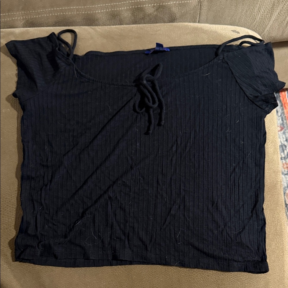 Aeropostale Black Ribbed Crop Top